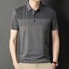 Été à la mode imprimé Polo à manches courtes pour hommes d'affaires décontracté revers bouton poche confortable t-shirt Ropa Hombre 240301