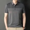 Zomer Trendy Print Korte Mouw Poloshirt Voor Mannen Business Casual Revers Knop Zak Comfortabele T-shirt Ropa Hombre 240301