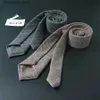 Krawatten Hochwertige britische Art gestreifte graue blaue feste Wolle 7 cm Krawatte für Mann Hochzeit Business Casual Krawatte Zubehör L240313
