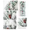 Christmas Decorations 2.7m White Falling Cedar Rattan For Tree Fireplace Staircase Door Garden Courtyard Decoration Garland