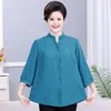 Chemisier d'été décontracté pour femmes, haut ample, chemise de bureau, Extra Large, manches moyennes, Cardigan en coton et soie, 7xl, 2024