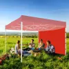 Nets Outdoor Folding Tent Cloth Side Wall Rainproof Waterproof Tent Gazebo Garden Shade Shelter Side Wall Without Canopy Top&Frame