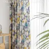 Curtains Rustic Style Curtains for Living Dining Room Bedroom Oil Painting White Silk SemiObscure Print Abstract American Country Villa