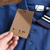 Designer Men Luxury Blue Polos High Quality Tshirt Classic Embroidery On Chest Trendy Casual Tees Kort ärm