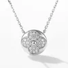 S925 Silver Luxury V Brand Sailormoon Clover Necklace Designer Jewelry for Women har Moissanite Link Chain Choker Diamond Shine Crystal Pendant Halsband