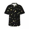 Camicie casual da uomo Camicia da spiaggia con stelle dorate Modello con stelle Hawaii Camicette oversize stampate a maniche corte stampate regalo