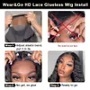 Synthetic Wigs Deep Wave 4x4 Closure Glueless Wig Hair To Wear Cut 5x5 Lace Closure Wig Wear And Go Wig Curly Wigs For Women ldd240313