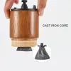 Tools Wooden Manual Coffee Grinder Bean Conical Burr Coffee Mill for Espresso Fine Coarse Adjustable Portable for Travel Home Office