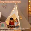 Toy Tents Portable Kids Tent Teepee For Children Tipi Infantil House Girl Cabana Boy Decoration Carpet LED Lights L0313
