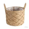 Planters Rattan Grass Woven Flower Basket Planter Pot for Floor Standing Storage Garden