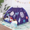 Tentes jouets Pliable pliant enfants jouer maison château tente Wigwam Portable enfants espace planète fusée jouets tente filles garçon chambre décoration L240313