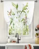 Zasłony liliowe zielone liście kurtyna okna kwiatowa do salonu sypialnia balkon kawiarnia kuchnia krawat rzymski kurtyna