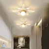 Plafonniers LED moderne lumière or balcon luminaire nordique entrée couloir porche chambre simple décor fleur luminaire lampe