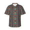 Camicie casual da uomo Camicia con perline Mardi Gras Stampa artistica moderna Camicette oversize hawaiane larghe da uomo a maniche corte per le vacanze Street Style