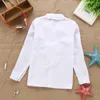 Sommer Frühling Mädchen Spitze Baumwolle einfarbig Weiß Baby Kinder Bluse weiße Hemden mit langen Ärmeln für Kinder 240307