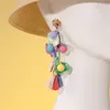 Orecchini con perno Boho Palla rotonda Nappa Ciondola per le donne 2024 Tendenza Design di lusso Perline colorate Summer Party Gioielli con ciondolo in acrilico
