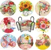 Stitch 8Pcs DIY Diamond Painting Coaster Ornament Wooden Drink Cup Cushion Diamond Embroidery Art Kit Decor Kitchen Accessories