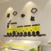 ステッカー漫画列車diyウォールステッカーキッズルームベッドルーム装飾3Dアクリルウォールステッカー壁画デカールポスターアートホームデコレーション
