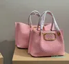 2024 borse da spiaggia borsa da donna firmata borse da viaggio estive Tote Borsa di paglia intrecciata di lusso Borsa a mano con custodia