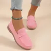 Casual Schuhe Wildleder Loafer Frauen 2024 Frühling Mode Spaziergang Für Slip Auf Runde Kappe Weiche Wohnungen Zapatillas Mujer