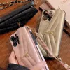 Crossbody portemonnee telefoonhoesje Designer iPhone-hoesje voor iPhone 15 Pro Max hoesje Kaarthouder Apple iPhone 14 13 12 11 ProMax hoesje Luxe lederen mobiele hoes Schouderband