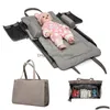 Sacs à couches Sac bébé pliable grande capacité Voyage en plein air Momie Garçons Filles Né Slee Nest Bassiet8032326 Drop Delivery Kids Matern Dhdj0