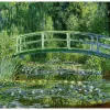 Kalligrafi landskap canvas konst vatten lilja damm claude monet japanska bro berömda målningar för vardagsrum dekor handmålade konstverk