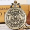 Retro Watches Seal of President The United States America White House Donald Trump Quartz Pocket Watch Art Collections for Men Wom2968