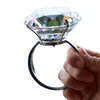 Bruiloft Kunsten en Ambachten decoratie 8 cm kristalglas grote diamanten ring romantische voorstel bruiloft rekwisieten thuis ornamenten party geschenken S2286
