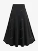 ROSEGAL grande taille gothique à lacets jupes noir rouge violet Colorblock taille élastique une ligne jupe confortable bas de base pour les femmes 4X 240313