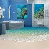 Custom Self-adhesive Floor Mural Po Wallpaper 3D Seawater Wave Flooring Sticker Bathroom Wear Non-slip Waterproof Wall Papers 2300w