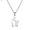 Pendant Necklaces Mothers and Children Family Stainless Steel Necklaces Silver Color Multiples Kids Pendant Necklace Jewelry Mothers Day GiftL242313