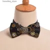 Cravates de cou Steampunk Bow Tie Gothic Punk Vintage Cravate Noir Costume Accessoire L240313