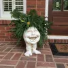 Rzeźby w Stockmuggly's the Face Garden Statue Sadzarka Outdoor Garden Home Style Antique White Grumpys Babcia Muggly twarz Statua