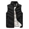 Bomullsjacka Mens Autumn Winter Solid Color Vest Pocket Sleeveless Parka Lose Simple Pending 240314