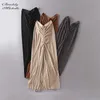 Fashion Women Summer Tight Bodycon Pleated Pencil Skirt Solid Sexy Elastic High-Waist Long Skirt 240306