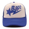 dept。新しいファッションBAPEメッシュトラックハットカジュアルレターファッション野球帽