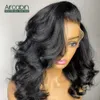 Perruque Bob Lace Wig Body Wave brésilienne naturelle, cheveux courts, pre-plucked, 4x4, 8 à 16 pouces, partie centrale en T, pour femmes