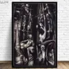 Obrazy Hr Giger Li II Plakat Plakat Horror Plakaty i druki sztuka ścienna Picture Pigal Palan Malowanie do salonu dom Deco301n