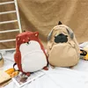 Zaino Zaini in velluto a coste Kawaii Pug Dog per donna Borse da scuola ricamate in stile giapponese Ragazze adolescenti Mochila da viaggio di grandi dimensioni femminile