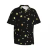 Camicie casual da uomo Camicia da spiaggia con stelle dorate Modello con stelle Hawaii Camicette oversize stampate a maniche corte stampate regalo