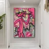 Gemälde Graffiti Pink Panther Leinwand Malerei Bunte Poster und Drucke Straße Wandkunst Bilder für Wohnzimmer Schlafzimmer Home294w