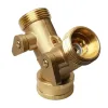 Connectors 2Way 3/4 Inch Garden Tap Brass Garden Hose Splitter YType Irrigation Valve Watering Connector Distributor Quick Connector