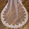 Bridal Veils White Ivory 3 Meters Long Full Edge Lace Wedding Veil Two Layer Tulle With Comb Accessories Veu Velo Noiva
