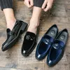 Dress Shoes CHNMR-S Big Size For Men Pointed Toe Comfortable Slip-on Genuine Leather Frosted Surface Color Matching Loafers