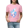 Polos femininos Axolotl nadando com flores de cerejeira camiseta roupas fofas camisetas verão tops vestido ocidental para mulheres