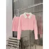 Różowy garnitur dla kobiet 2024 nowe zestawy odzieży 2 PEICES dla kobiet Najwyższa jakość 2024 Spring Różowa najnowsza cekinowa cekinowa pachnąca kurtka mini spódnica LadiesFZ2403133