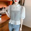 Blusas femininas coreano bonito retalhos camisas de manga curta moda feminina babados topos feminino verão turn-down colarinho blusa