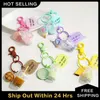 Keychains Fashion Harts Cartoon Glass Bubble Tea Biscuit Pendant Key Rings for Friend Women Girl Bag Accessories