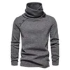 Men's Sweaters Autumn Winter England Style Wear Turtleneck Collar Jumper Casual Solid Colour Loose Sweater Coat Fahion